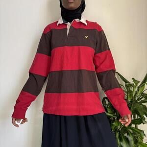 Vintage oversized‎ long sleeve half button argyle pullover sweater size L/G